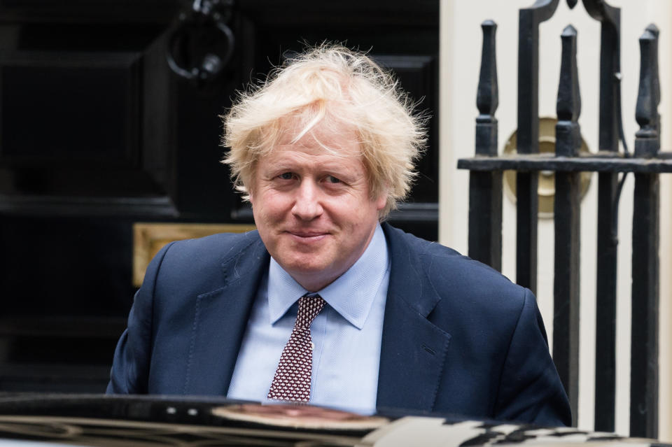 British Prime Minister Boris Johnson leaves 10 Downing Street for PMQs at the House of Commons on June 3, 2020 in London, England. The UK remains in lockdown due to the coronavirus (Covid-19) pandemic with more of the restrictions eased across England since Monday as the number of recorded daily fatalities and infection rates decline with the current UK death toll reported at 48,106 by the Office for National Statistics. (Photo by WIktor Szymanowicz/NurPhoto via Getty Images)