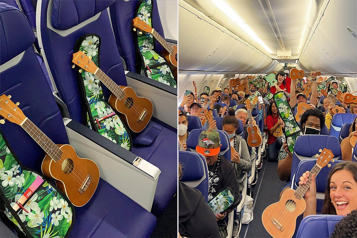 Southwest Airlines gives their passengers Ukuleles