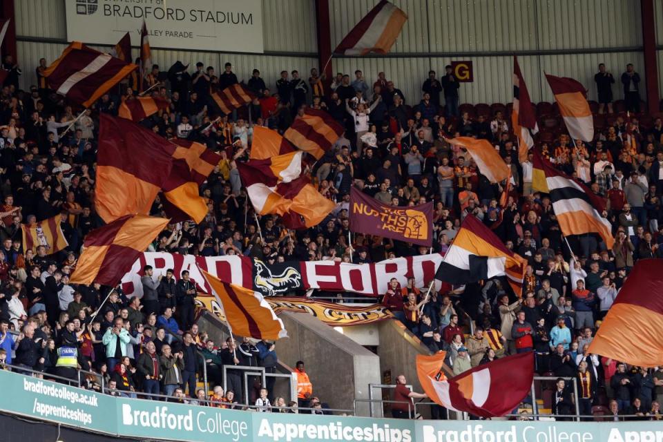 CHANCE: Bradford fans will hope for a play-off miracle when they host Newport County on final day <i>(Image: PA)</i>