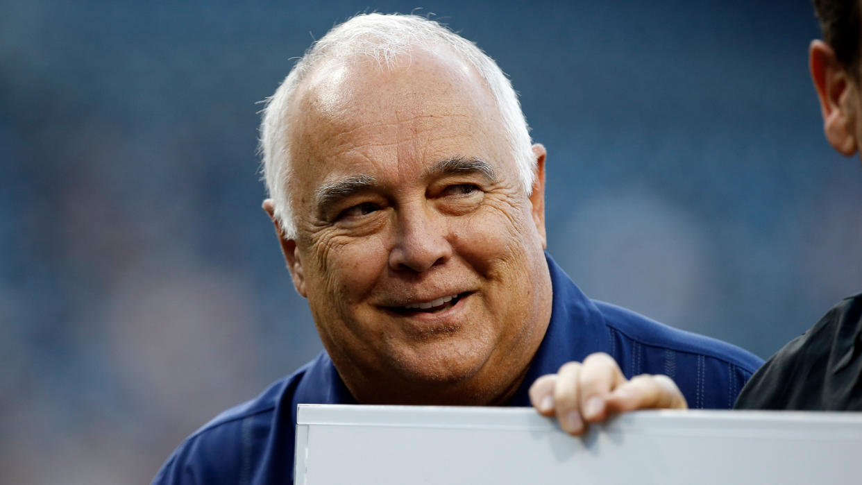 Mandatory Credit: Photo by AP/Shutterstock (8825654h)San Diego Padres executive chairman and co-owner Ron Fowler looks over prior to a baseball game against the Arizona Diamondbacks in San DiegoDiamondbacks Padres Baseball, San Diego, USA - 19 May 2017.