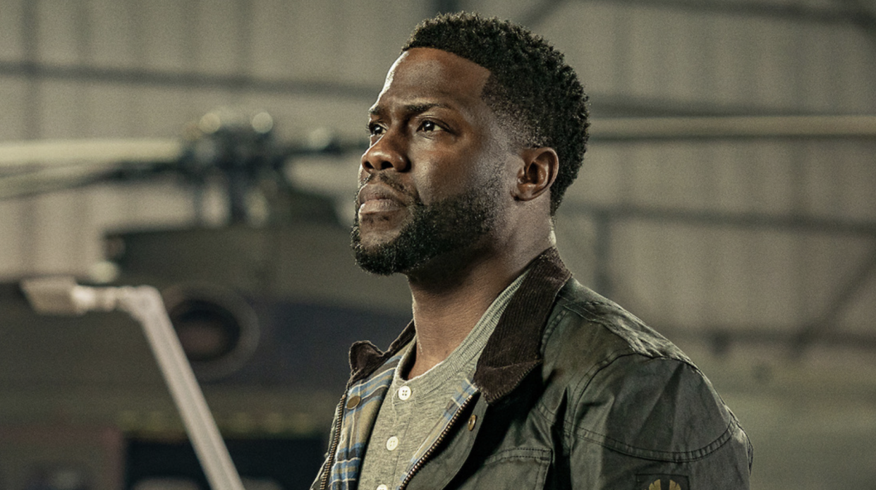 Kevin Hart in upcoming Netflix film Lift (Image: Netflix)