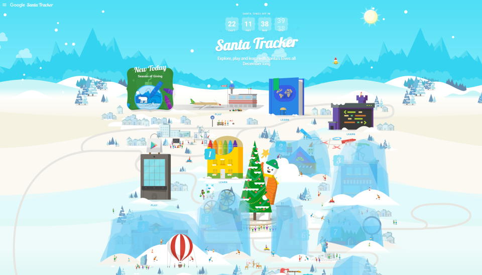 Santa's village comes to life as Google's holiday tracker goes online