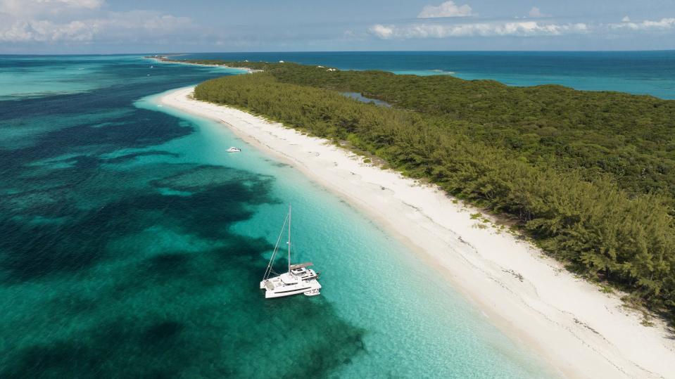 An aerial view of the Sailing Location yacht.