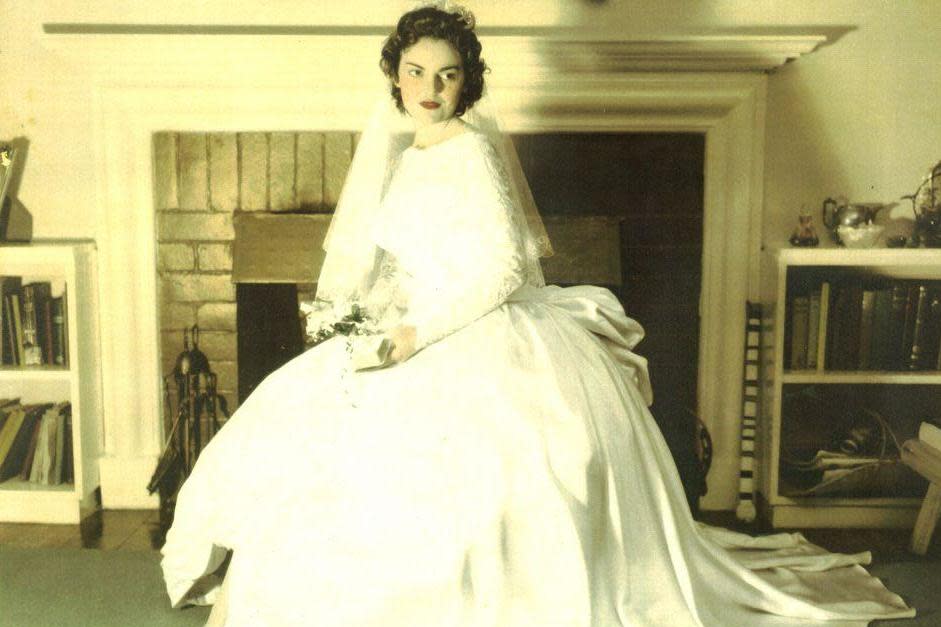 "Jeanie" pictured on her wedding day in 1958: David Cohen