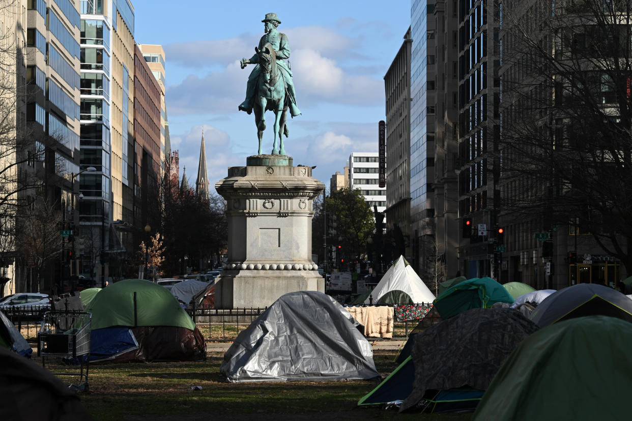 A tent encampment in Washington, D.C. (Matt McClain/Washington Post via Getty Images)