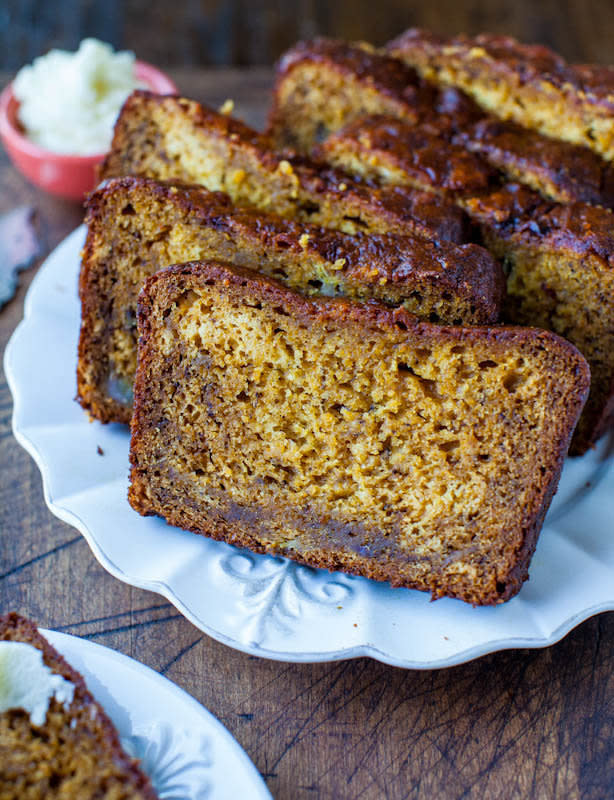 <strong>Get the <a href="http://www.averiecooks.com/2012/09/pumpkin-banana-bread-with-browned-butter-cream-cheese-frosting.html" target="_blank">Pumpkin Banana Bread recipe</a> from Averie Cooks</strong>