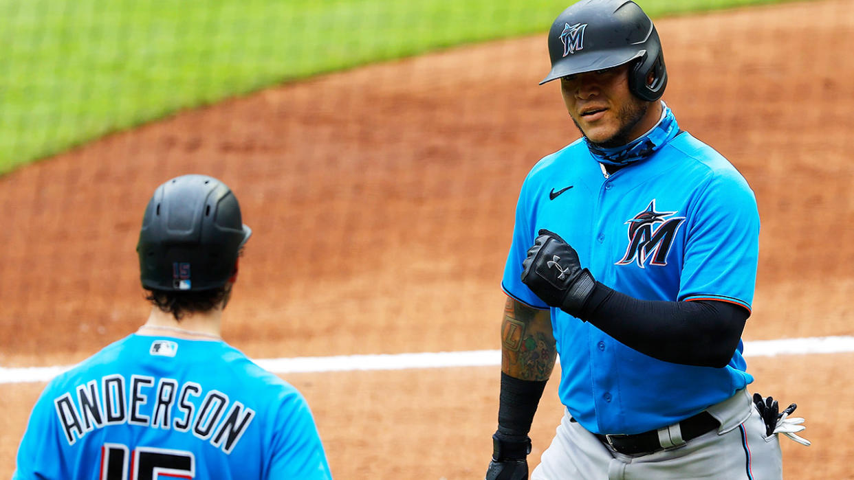 Harold Ramirez, pictured here in action for the Miami Marlins.