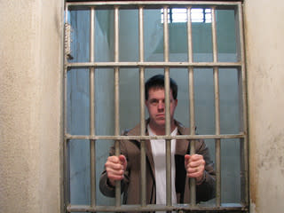 man behind bars