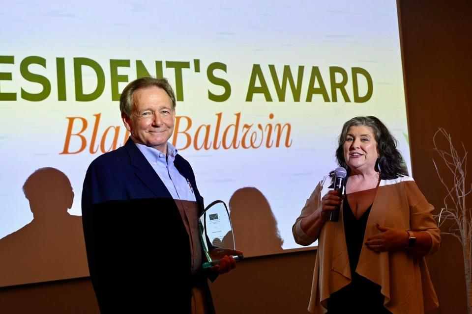 Blake Baldwin, of Video Creations, received the President's Award for his support of the chamber and the Kennebunks.