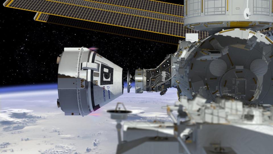 boeing cst 100 starliner docking space station illustration space earth 24062224484_39cd846e51_k