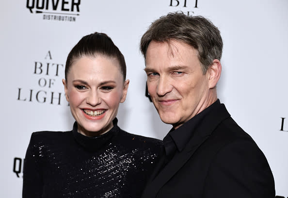 NEW YORK, NEW YORK – APRIL 03: Anna Paquin and Stephen Moyer attend “A Bit Of Light” New York Screening at Crosby Street Hotel on April 03, 2024 in New York City. (Photo by Theo Wargo/Getty Images)