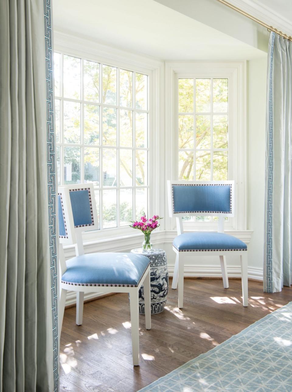Window Nook with Two Upholstered Chairs
