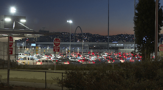Cars heading into Tijuana on the southbound lanes of the San Ysidro Port of Entry. (Salvador Rivera/Border Report)