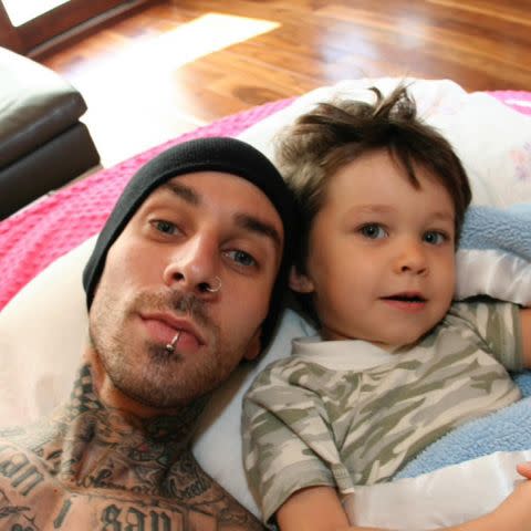 <p>Travis Barker Instagram</p> Travis Barker and his son Landon Barker when he was a child.