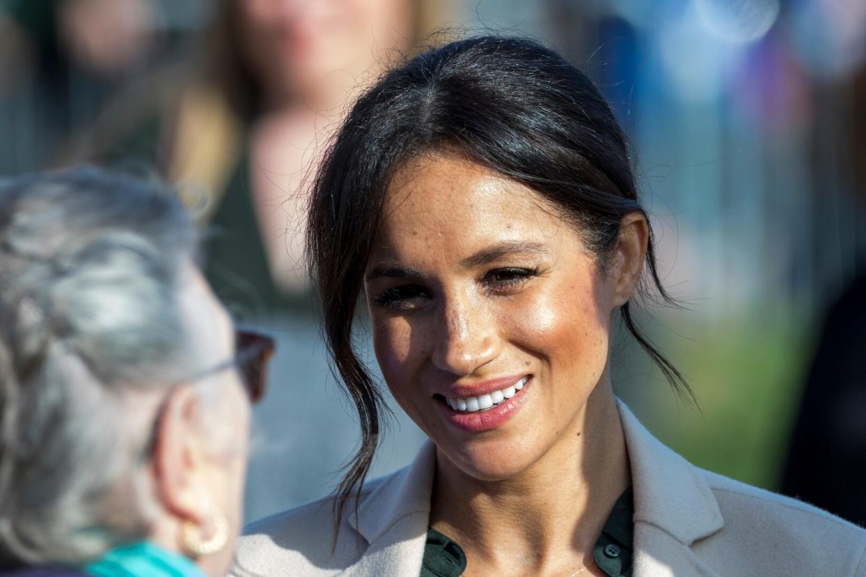 Meghan Markle Closeup Hair Up