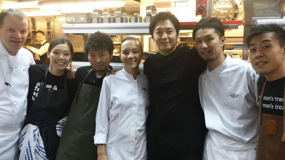 Shun Sato, second from the right, traveled to Sydney when he was 19 years old to work at Yoshii, a two-Michelin-star restaurant. - Courtesy Shun Sato
