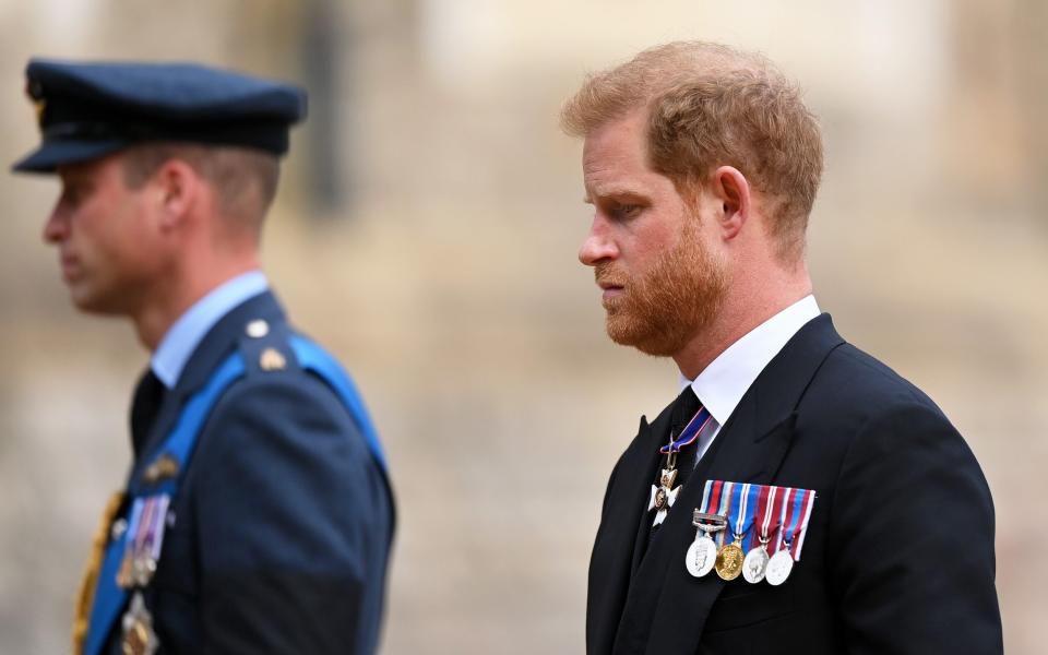 The King and the Duke of Cambridge, Prince Harry writes in his memoir, said they did not know why he had left the UK and questioned why he was engaged in a legal battle with the media - Justin Setterfield/Getty Images Europe