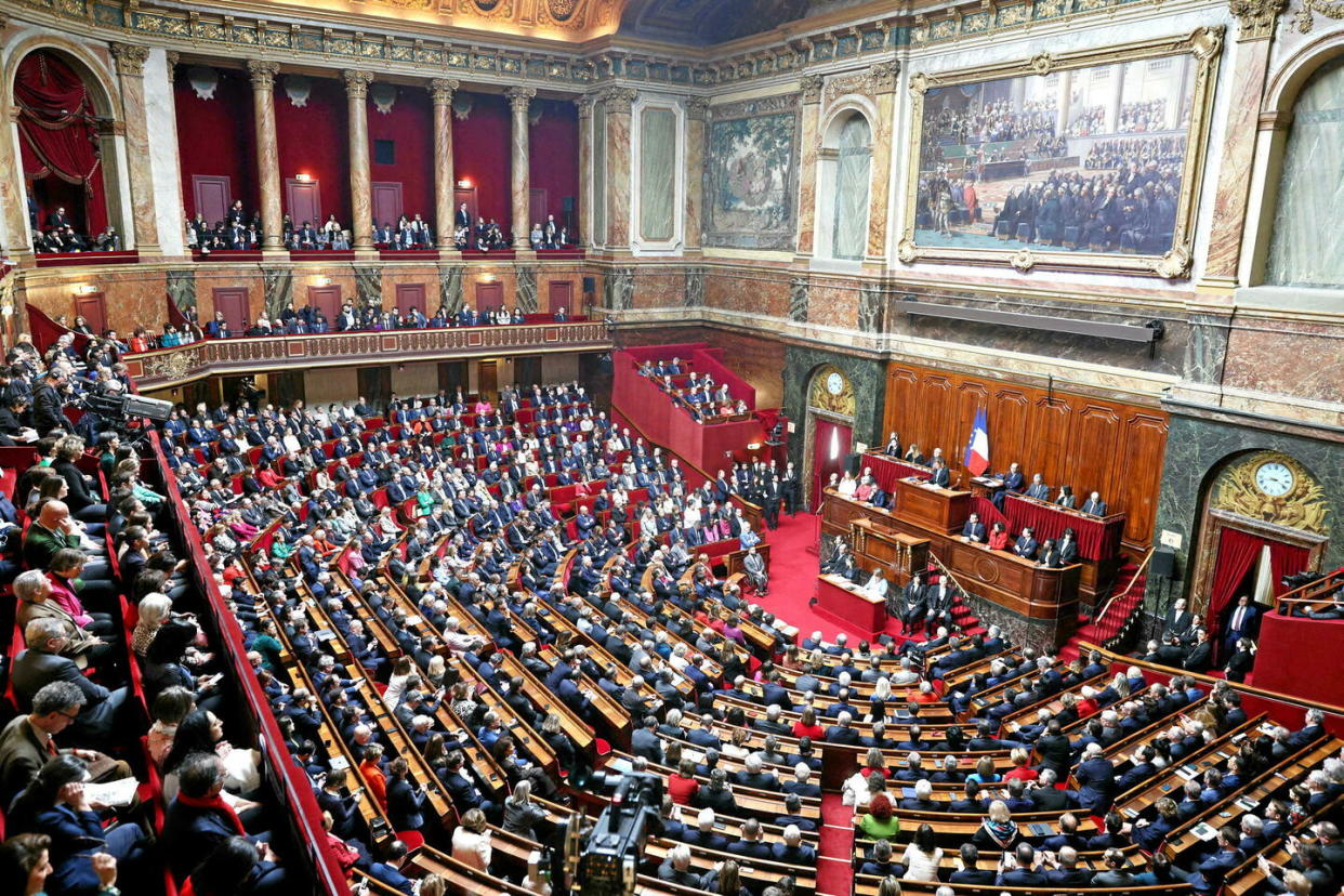 Le Parlement est réuni en Congrès ce lundi 4 mars au Château de Versailles pour inscrire l'IVG dans la Constitution.  - Credit:Lafargue Raphael /ABACA