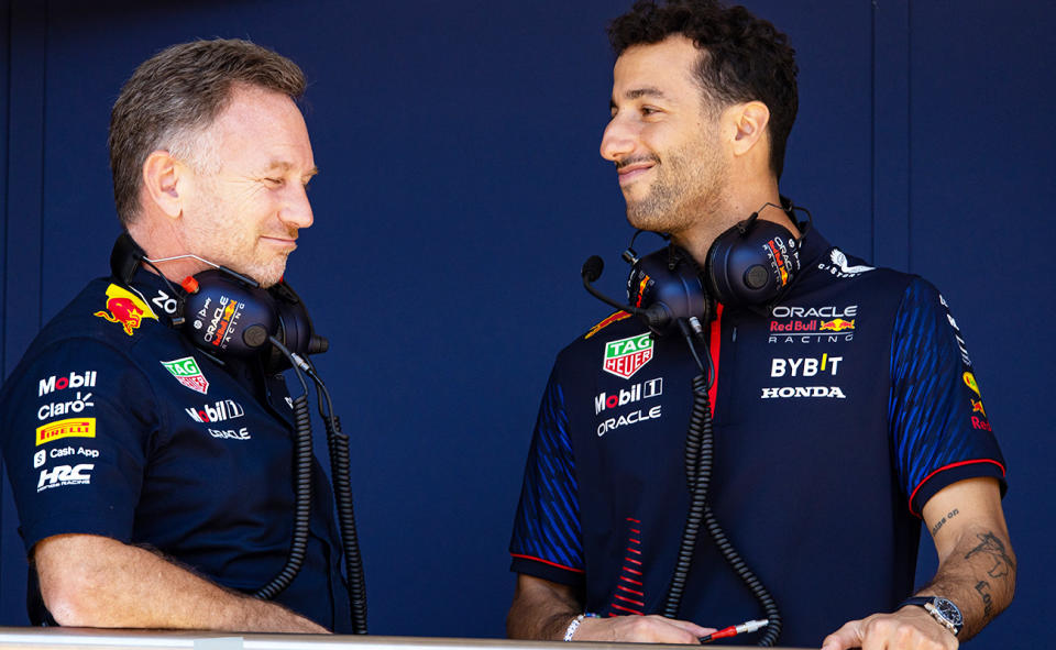 Christian Horner and Daniel Ricciardo.
