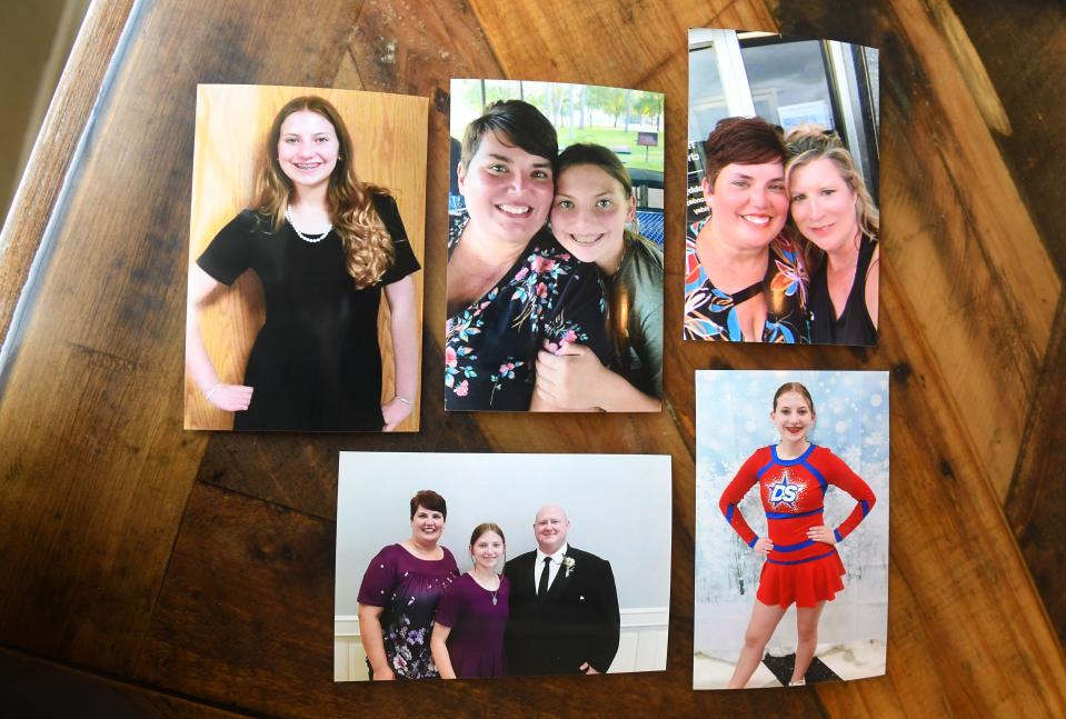 Various family photos of Jennifer Torgerson, and her 12-year-old daughter, Kaylee Torgerson, are collected on Friday, February 3, 2023, in Sioux Falls. Jennifer and Kaylee died after the pickup truck they were riding in collided with a train. 