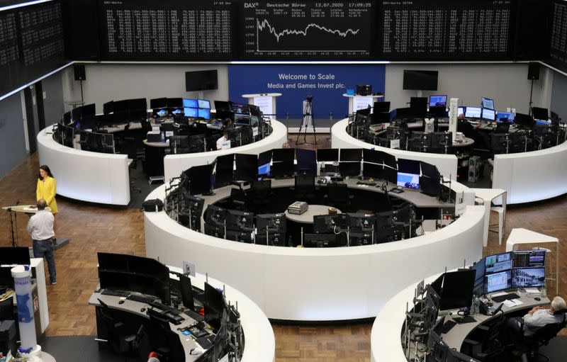 The German share price index DAX graph is pictured at the stock exchange in Frankfurt