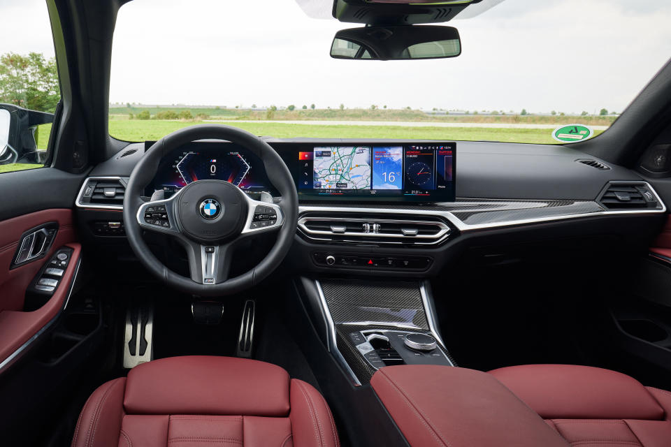 The M340i’s interior is dominated by the new Curved Display. (BMW)