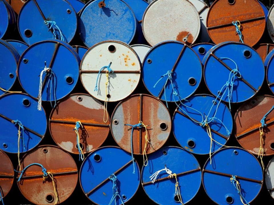 FILE PHOTO: Oil barrels are pictured at the site of Canadian group Vermilion Energy in Parentis-en-Born