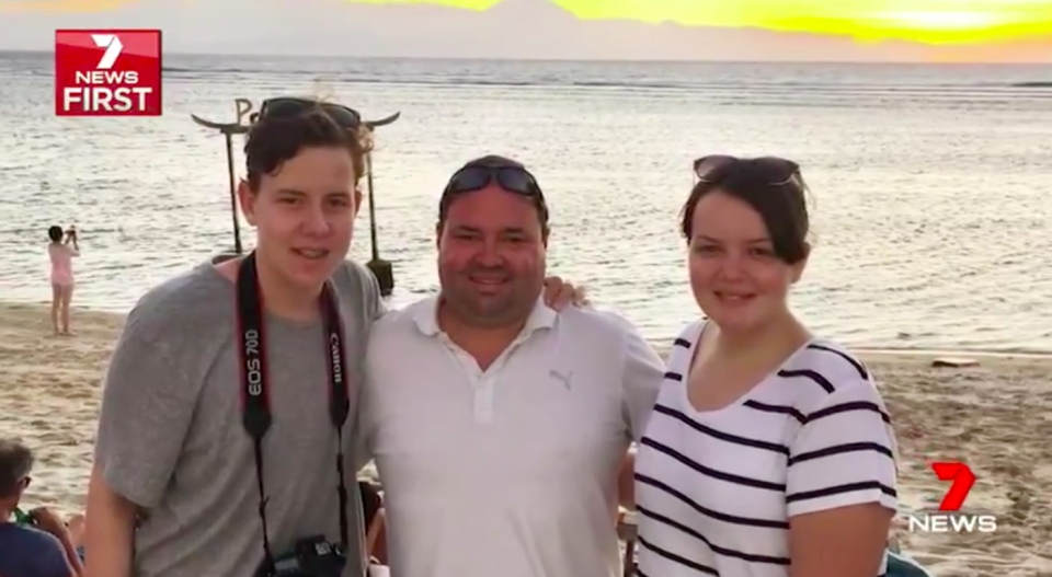 The Richards family, from South Australia, were caught up in the Lombok earthquake. Source: 7 News