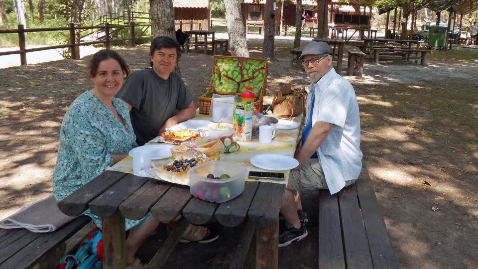 Bjork enjoying a Sunday picnic last summer with friends Dulce Silva and Sérgio Carvalho. - Cynthia Wilson