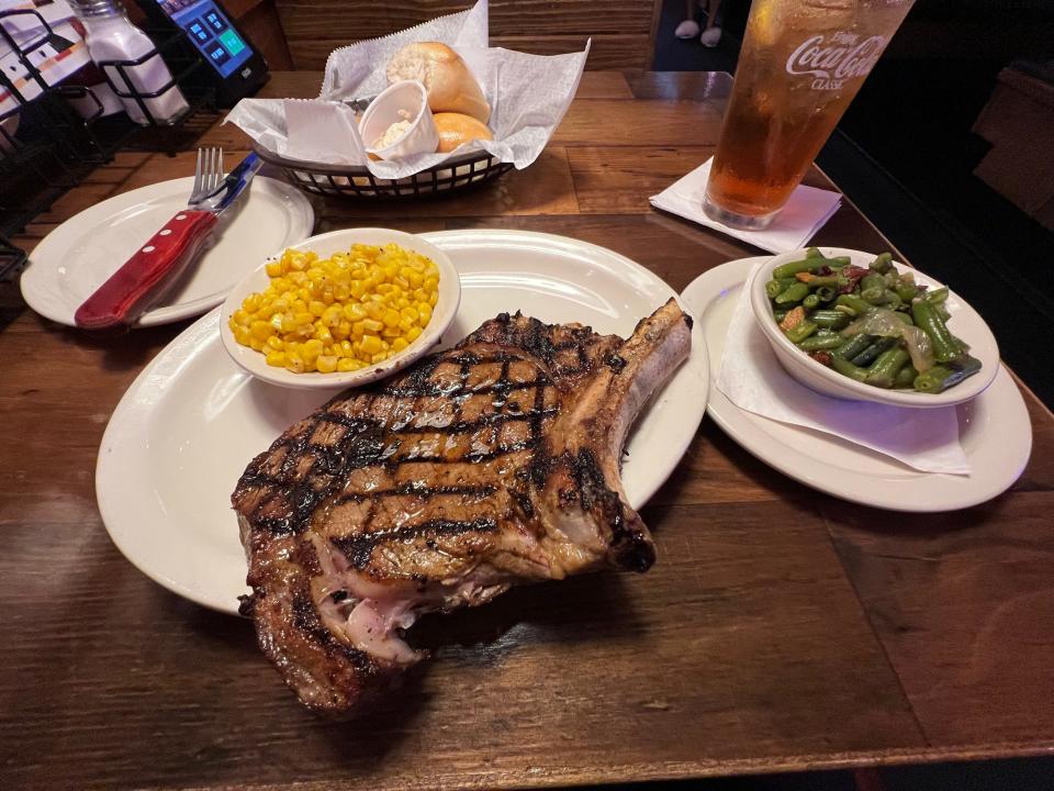 A bone-in ribeye at a Texas Roadhouse