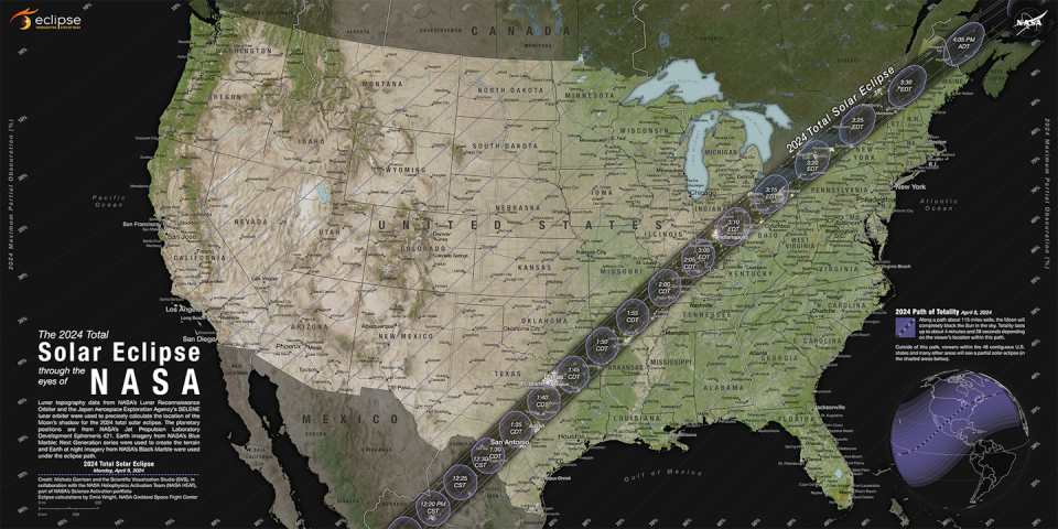 A map of the US with a dark band starting at Texas, moving up towards Illinois, Indiana and Ohio, and through New York and Maine.