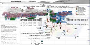 Long section of CLG1 showing select SE resource expansion drilling intercepts (drilled width)