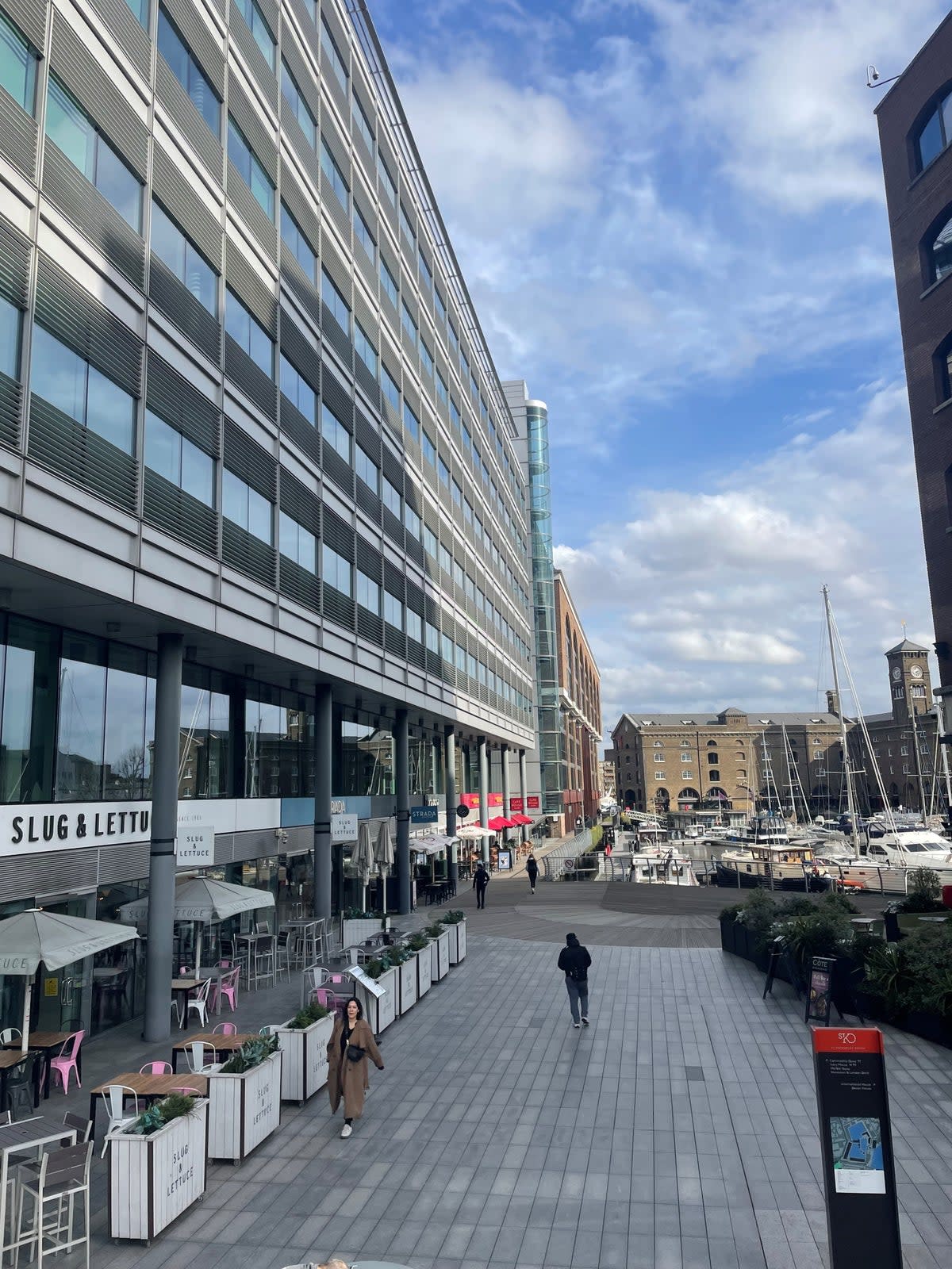 St Katharine Docks Marina in the wealthy St Katharine’s and Wapping area (The Independent)