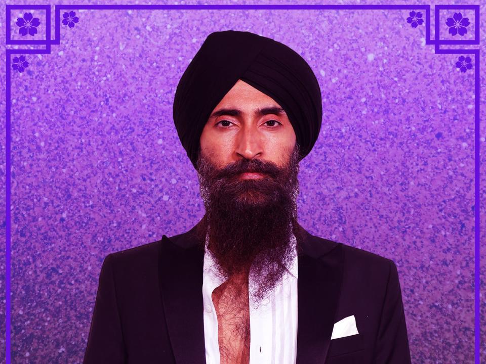 Waris Ahluwalia in front of a purple background