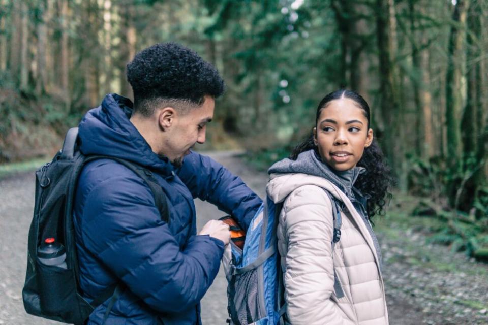 Man and Woman walking in nature