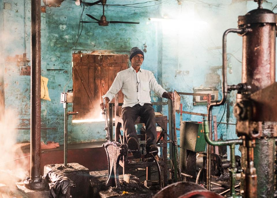 Manual lift operator inside the control room in one of the last remaining underground mines.<span class="copyright">Sarker Protick for TIME</span>