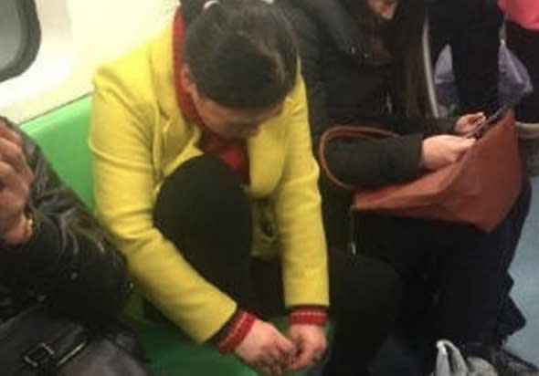 Nice! Woman cuts her toenails on Tube