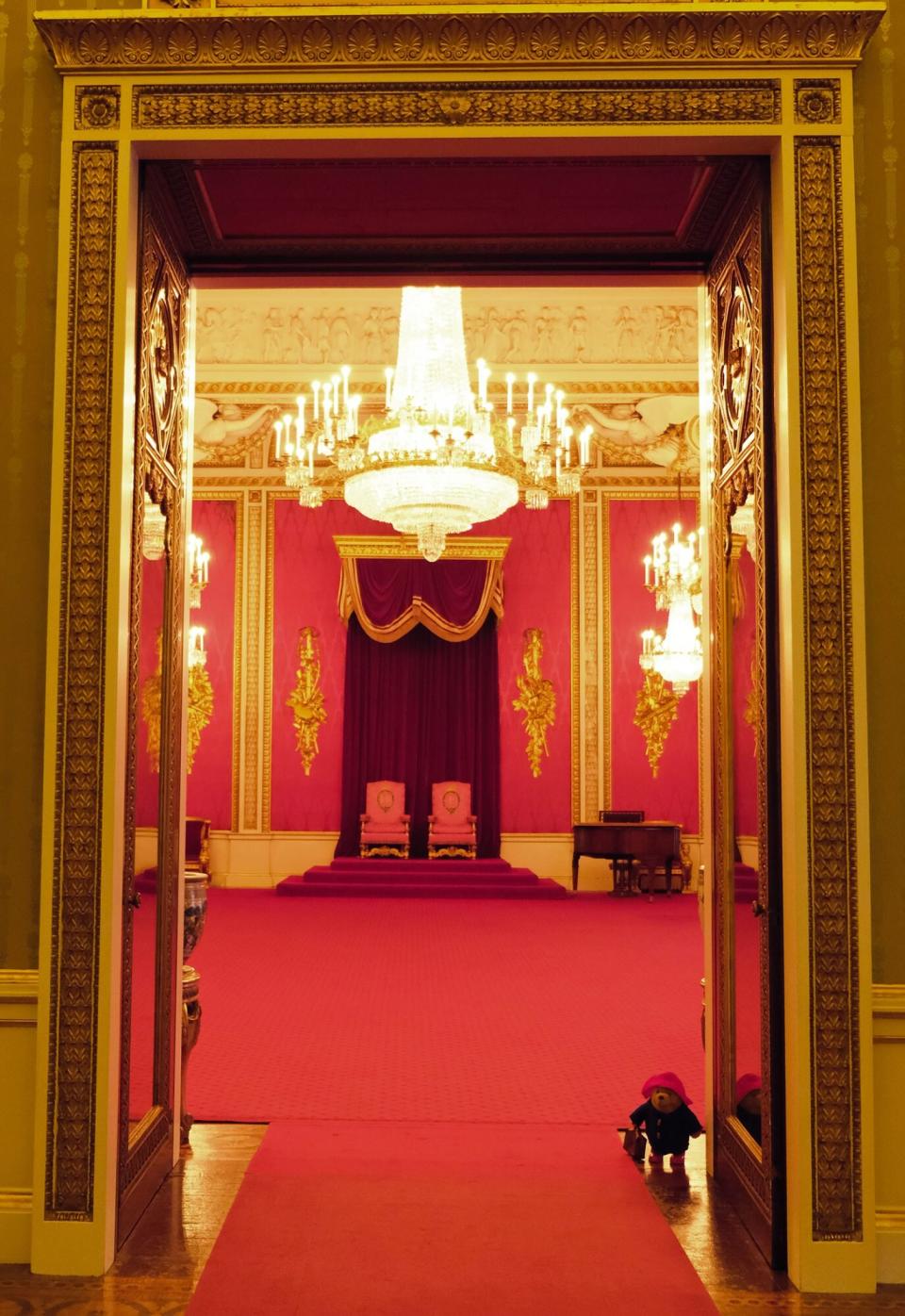 Paddington Bear and other teddy bears enjoying their stay at Buckingham Palace and Clarence House