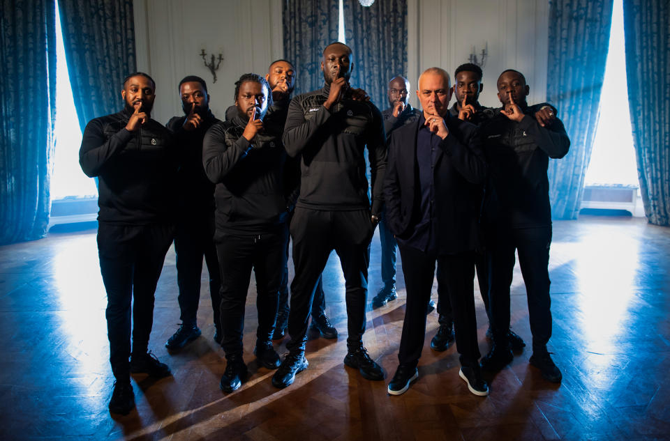 Jose Mourinho appears with Stormzy (Stormzy/KLVDR/PA)