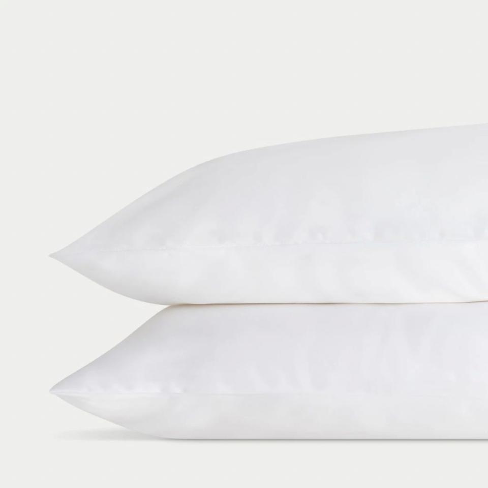 stack of two pillows on white background