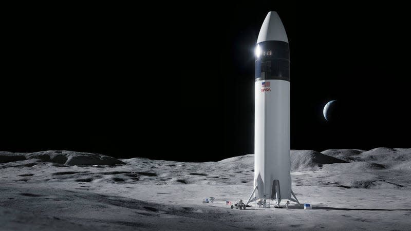 Conceptual image showing a SpaceX human lander design.