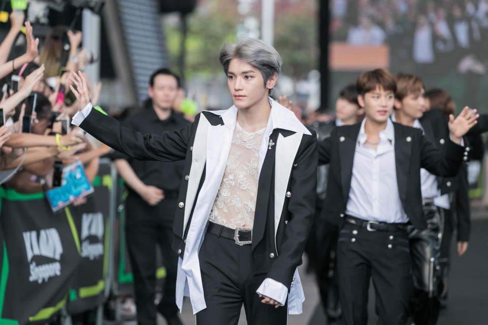 NCT 127 arrives on the red carpet. (PHOTO: Kamp Singapore)