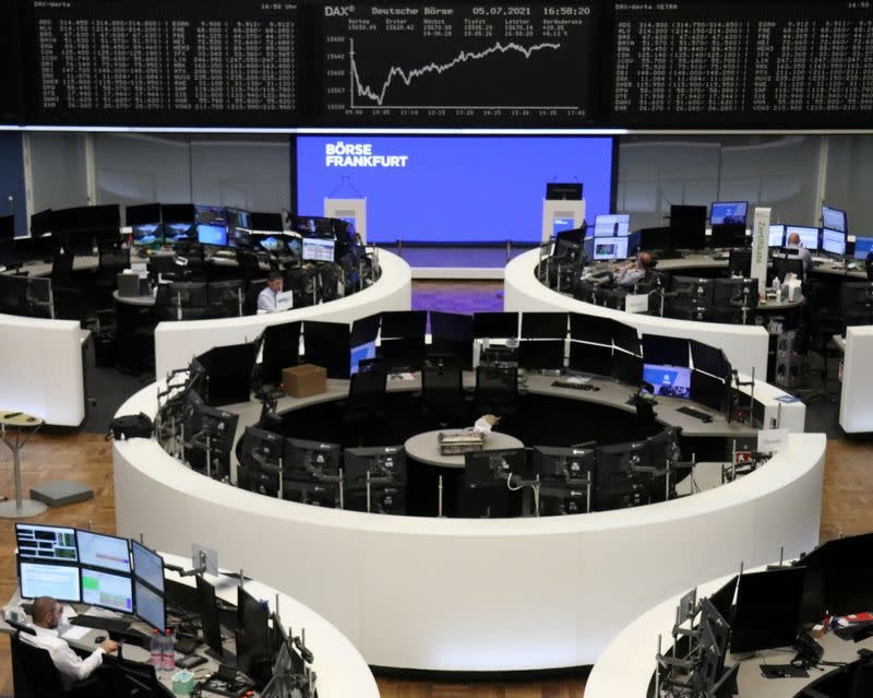 The German share price index DAX graph is pictured at the stock exchange in Frankfurt