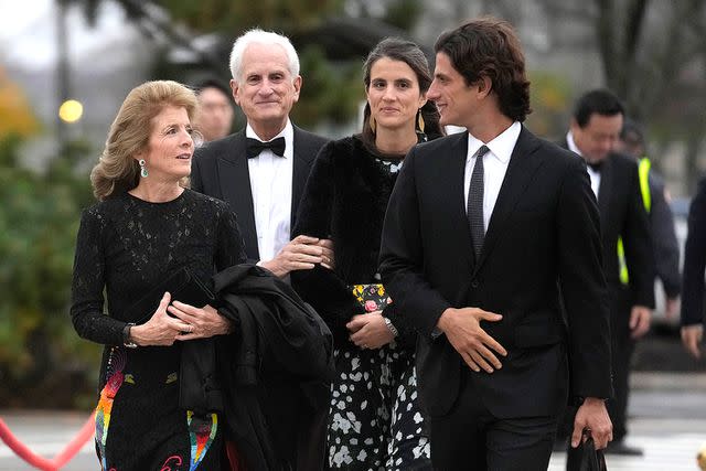 <p>Steven Senne/AP Photo</p> Caroline Kennedy, Ed Schlossberg, Tatiana Schlossberg and Jack Schlossberg arrive at the JFK Profile in Courage ceremony on Oct. 29, 2023