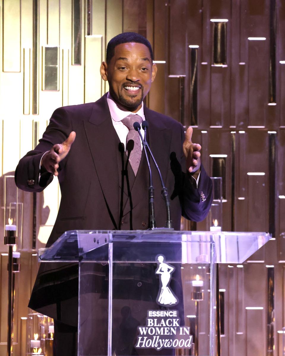 Will Smith speaks onstage at the 15th annual Essence Black Women in Hollywood Awards in Beverly Hills, Calif.