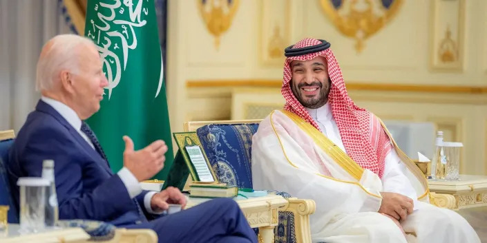 Joe Biden speaking to Saudi Crown Prince Mohammed bin Salman