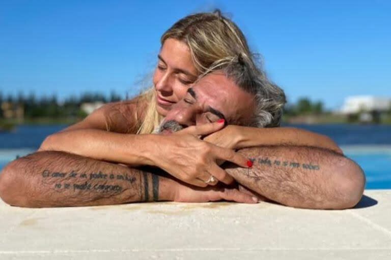 Miguel Ángel Rodríguez y Marcela Gargano, en una de las tantas postales románticas que compartió el actor con su novia en las redes