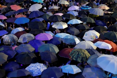 Civil servants attend a rally to support the anti-extradition bill protest in Hong Kong