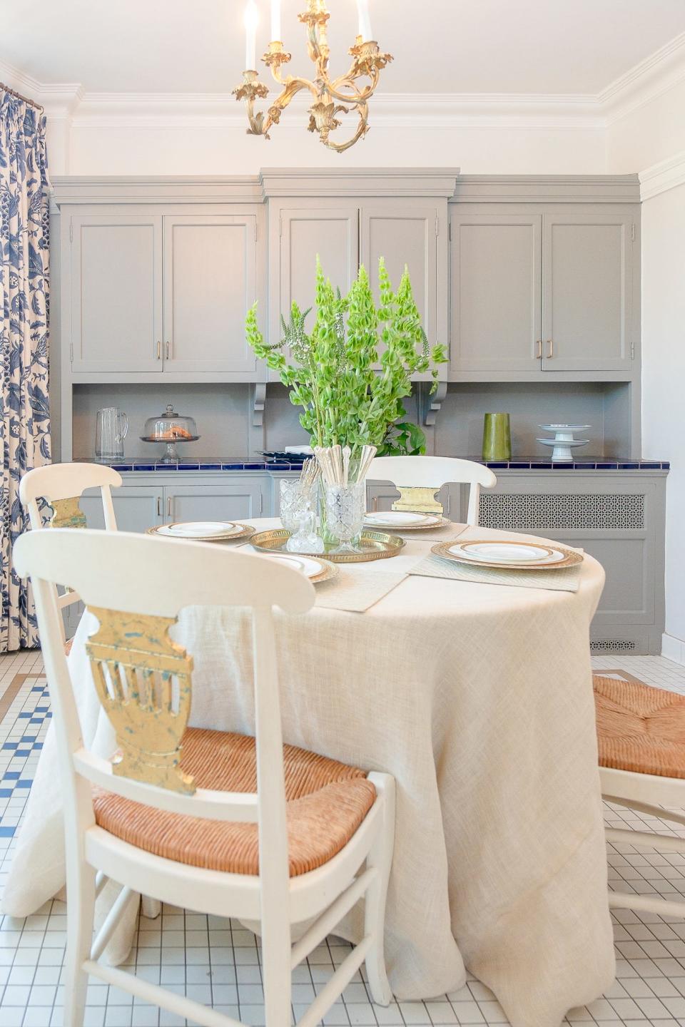 The breakfast nook is an ideal place for a casual meal.