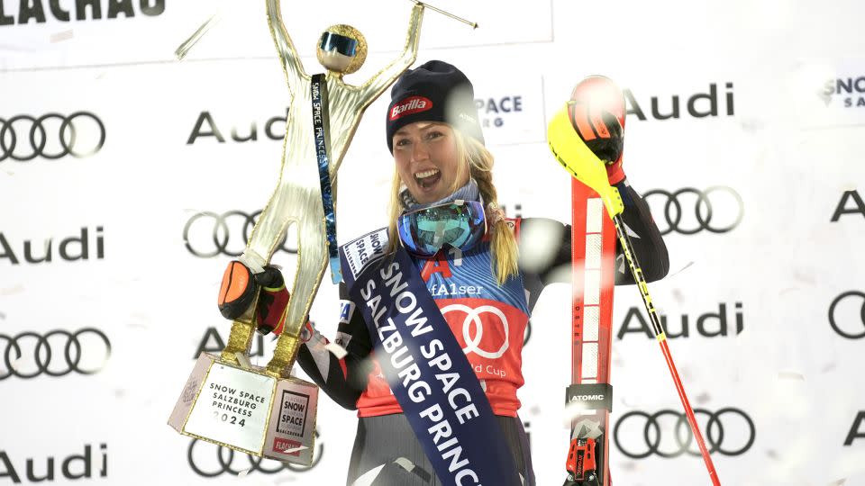 Shiffrin returned to the slopes just a couple of days later. - Giovanni Auletta/AP